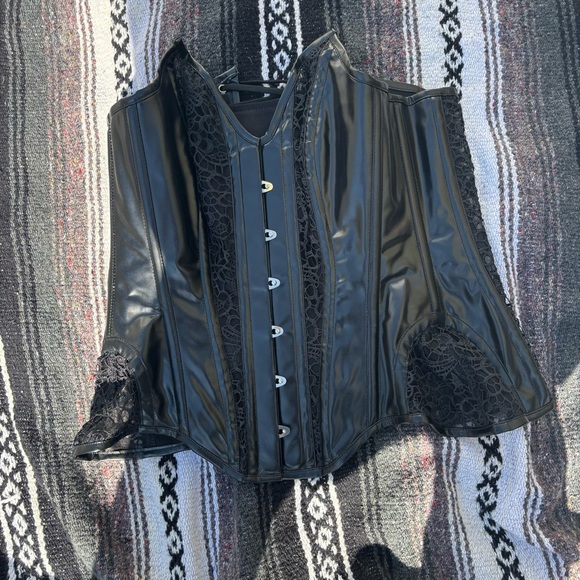 CORSET STORY BLACK LACE ACCENT OVERBUST CORSET SIZE 30 - Picture 2 of 5